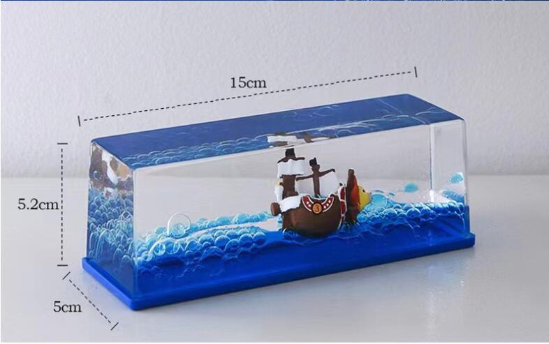 3D Ship Fluid Drift Bottle Wanli Sunshine Floating Boat Ornament Ship Going Merry Pirates Boat Decompression Toy Birthday Gift
